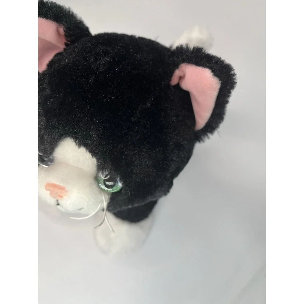 Build A Bear Promise Pets Tuxedo Cat Black Kitty Cat Green Eye Plush BAB